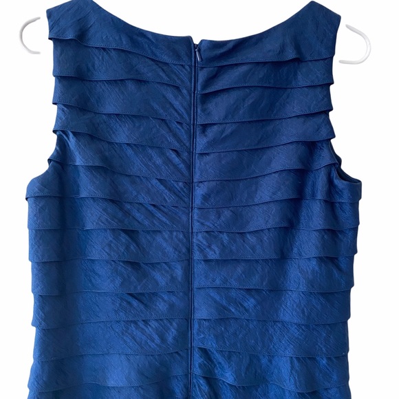 Adrianna Papell Occasions Navy Blue Tiered Sleeveless Cocktail Dress Women’s 10 - Picture 6 of 16